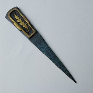 Vintage Brass Letter Opener Made In Israel 6"